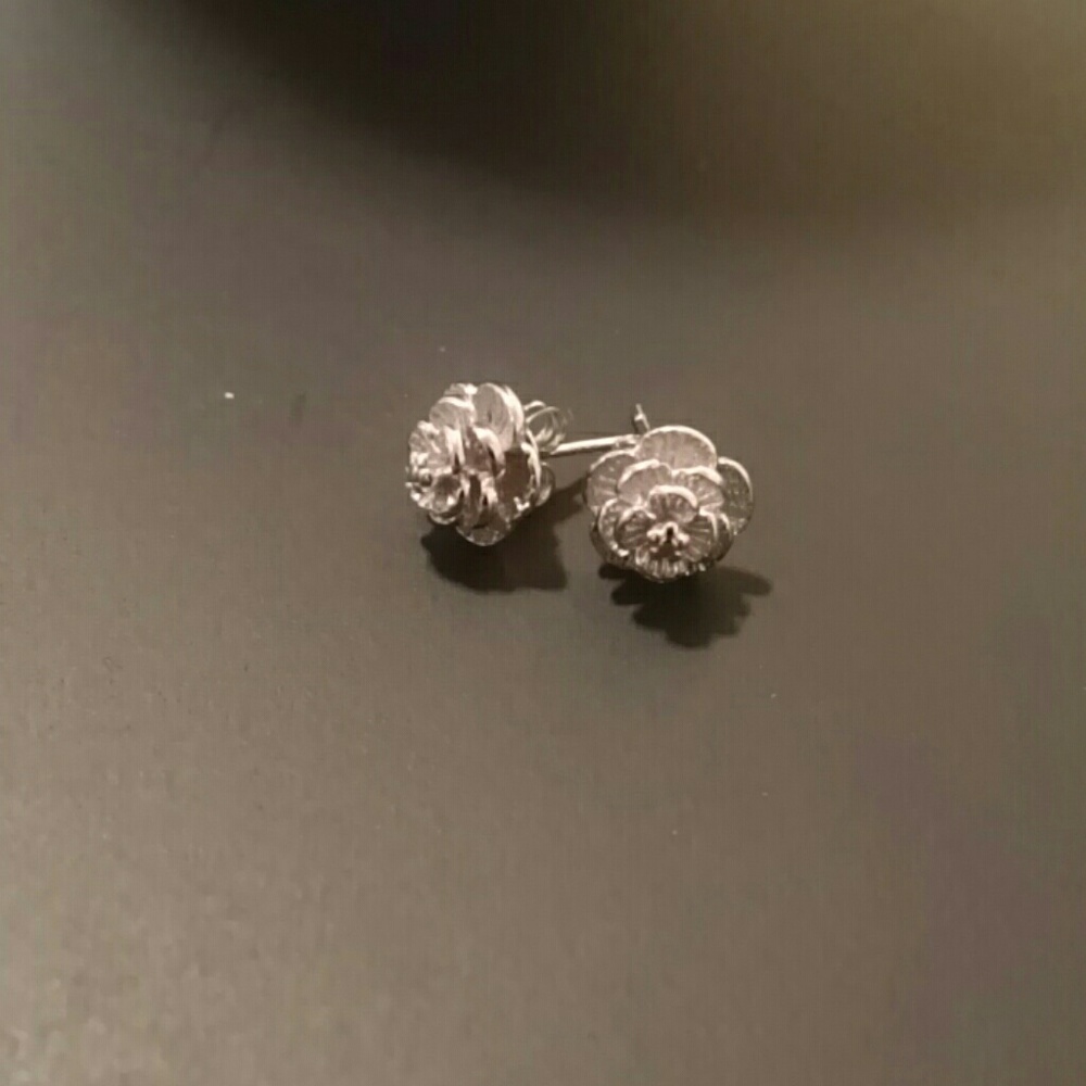 Fashion Silver Flower Earrings NWOT